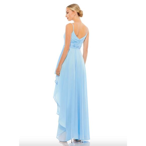 MAC DUGGAL Dress Size 6 Evening Gown Sequin Light Blue NEW Asymmetrical Hem - Picture 2 of 6